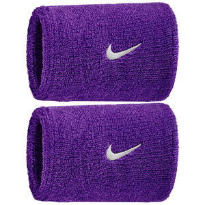 Nike Double Wide Classic Swoosh Wristband 2 Pack - Court Purple/White