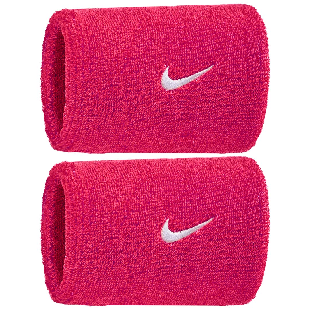 Nike Double Wide Classic Swoosh Wristband 2 Pack - Vivid Pink