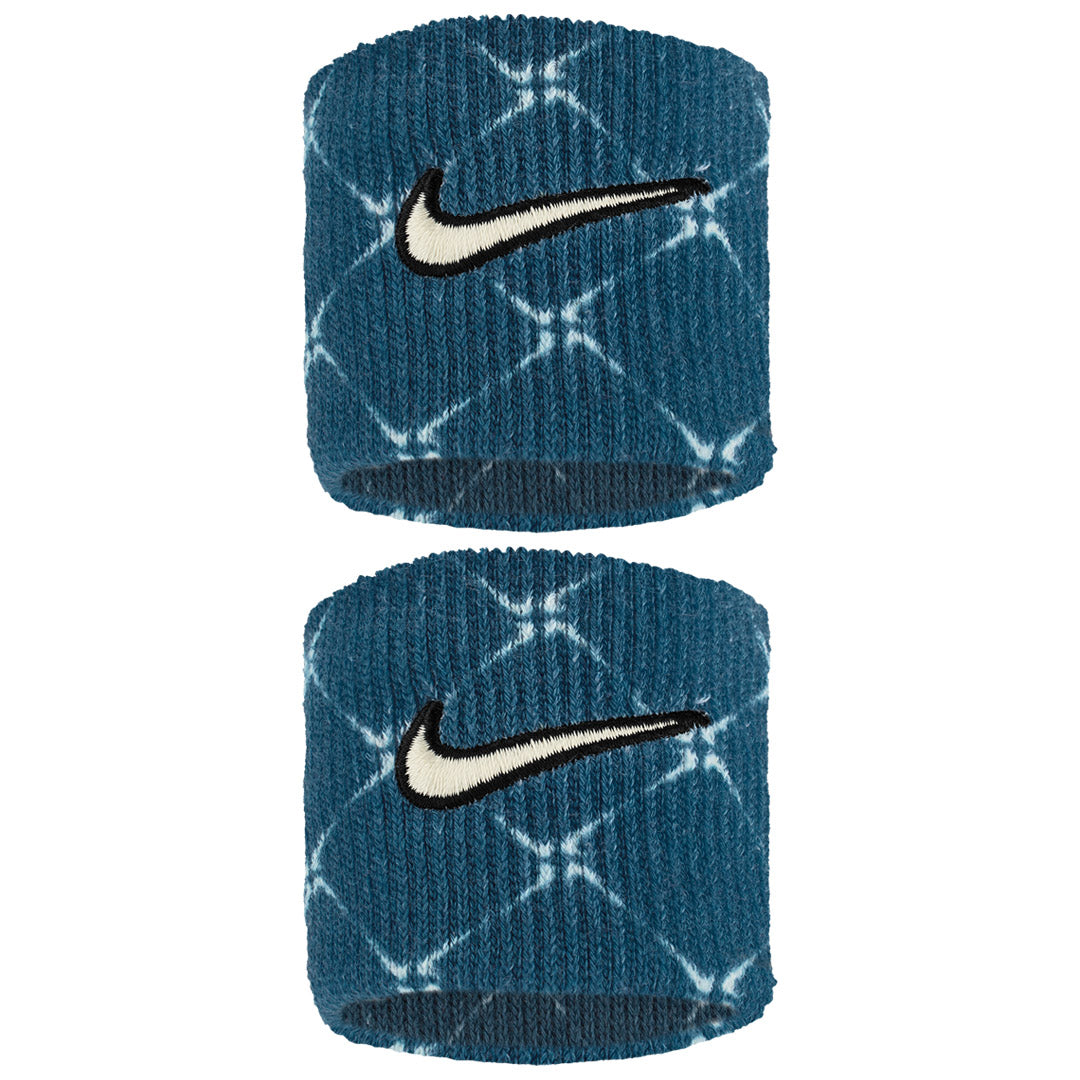 Nike Swoosh Printed Wristband 2 Pack - Court Blue/Sail