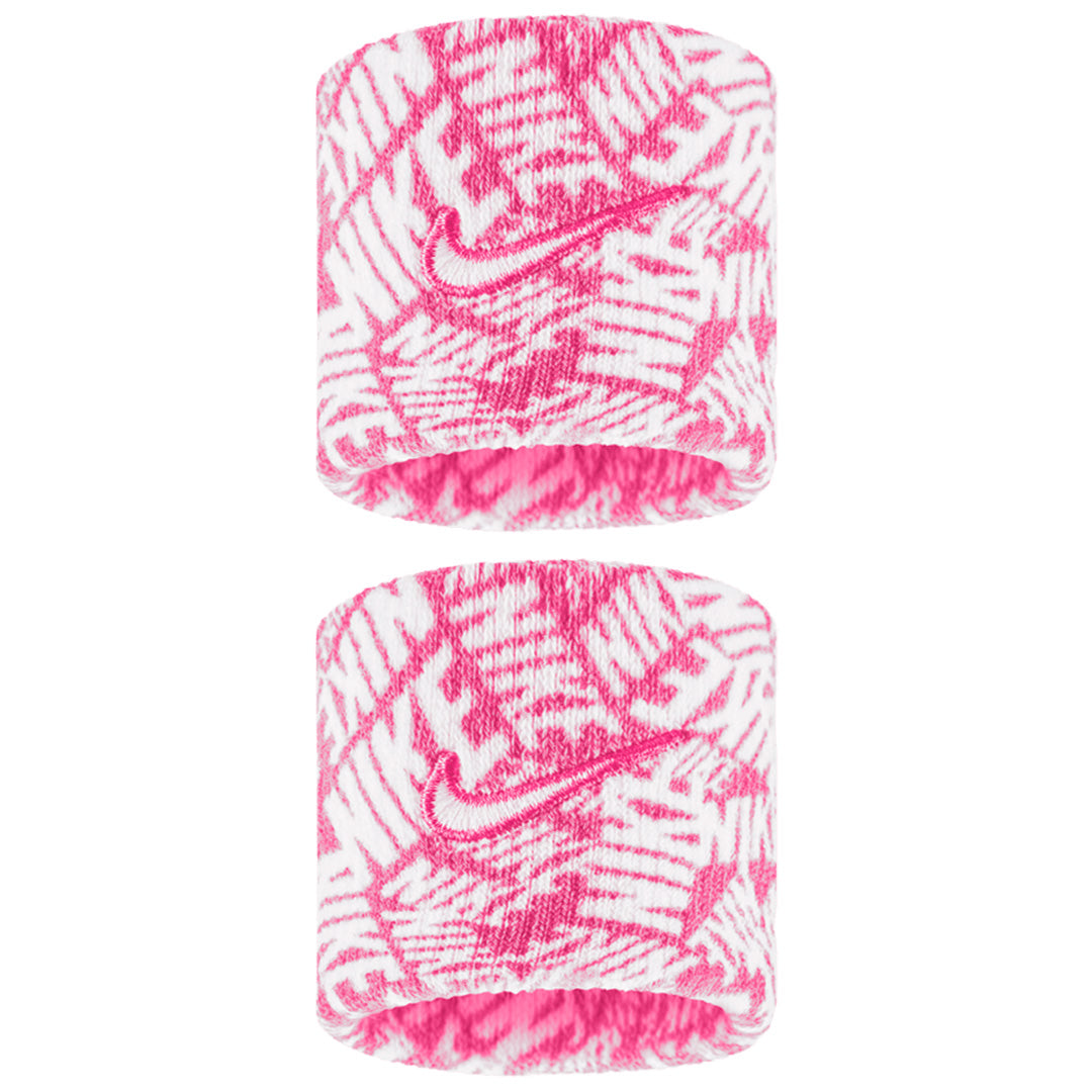 Nike Swoosh Printed Wristband 2 Pack - Playful Pink/White