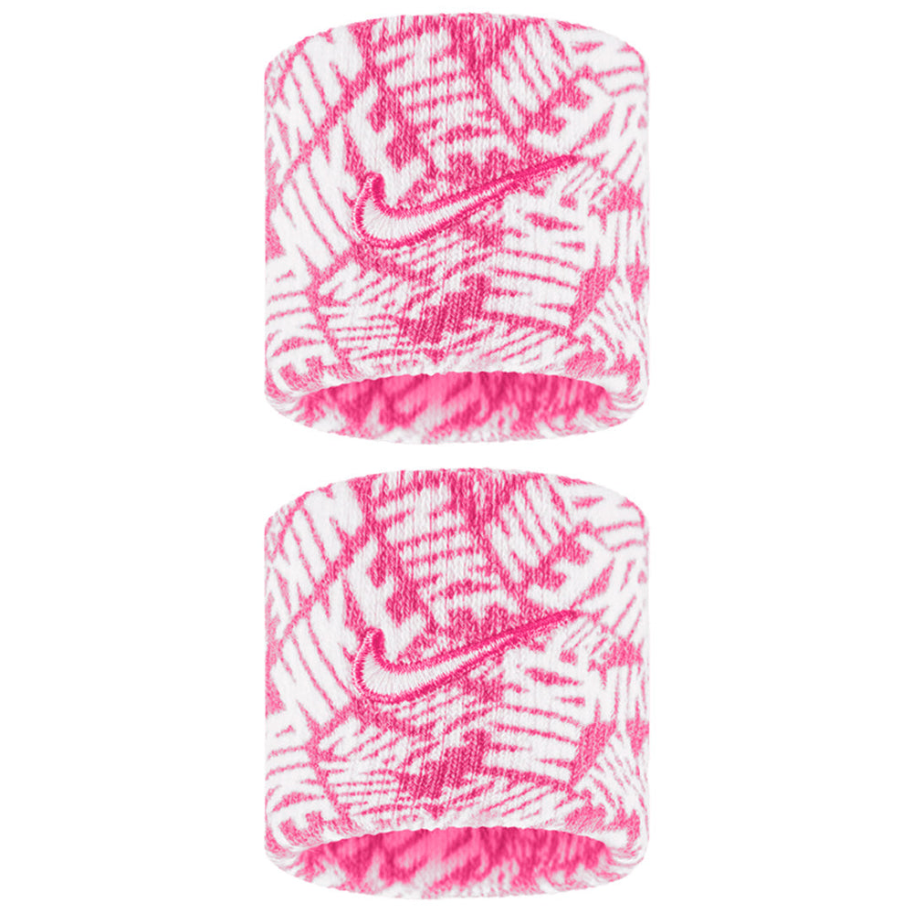 Nike Swoosh Printed Wristband 2 Pack - Playful Pink/White