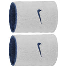 Nike Swoosh Double Wide Reversible Wristband 2 Pack - Classic Navy/White