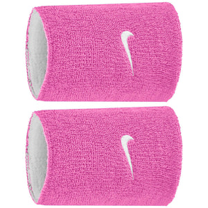 Nike Swoosh Double Wide Reversible Wristband 2 Pack - Playful Pink/White