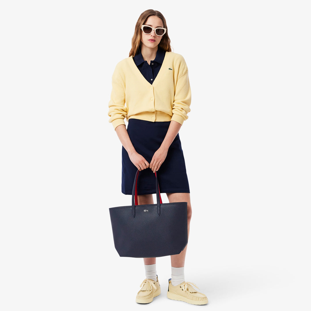 Lacoste Anna Zipped Tote Bag - Marine/Rouge