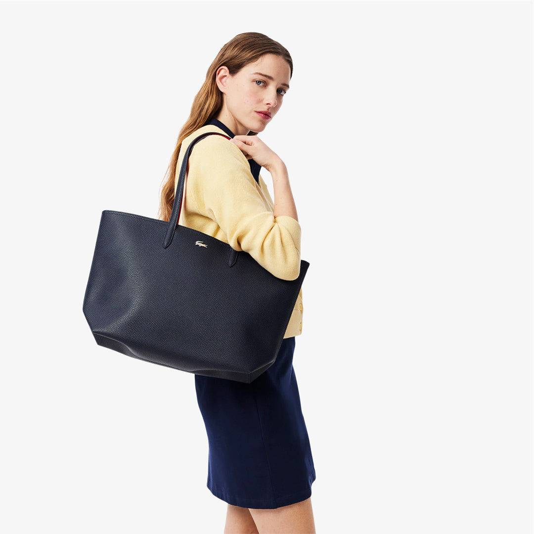 Lacoste Anna Zipped Tote Bag - Marine/Rouge