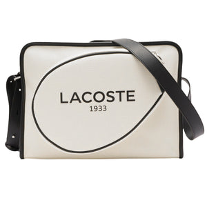 Lacoste Heritage Canvas Shoulder Bag - Natural Noir
