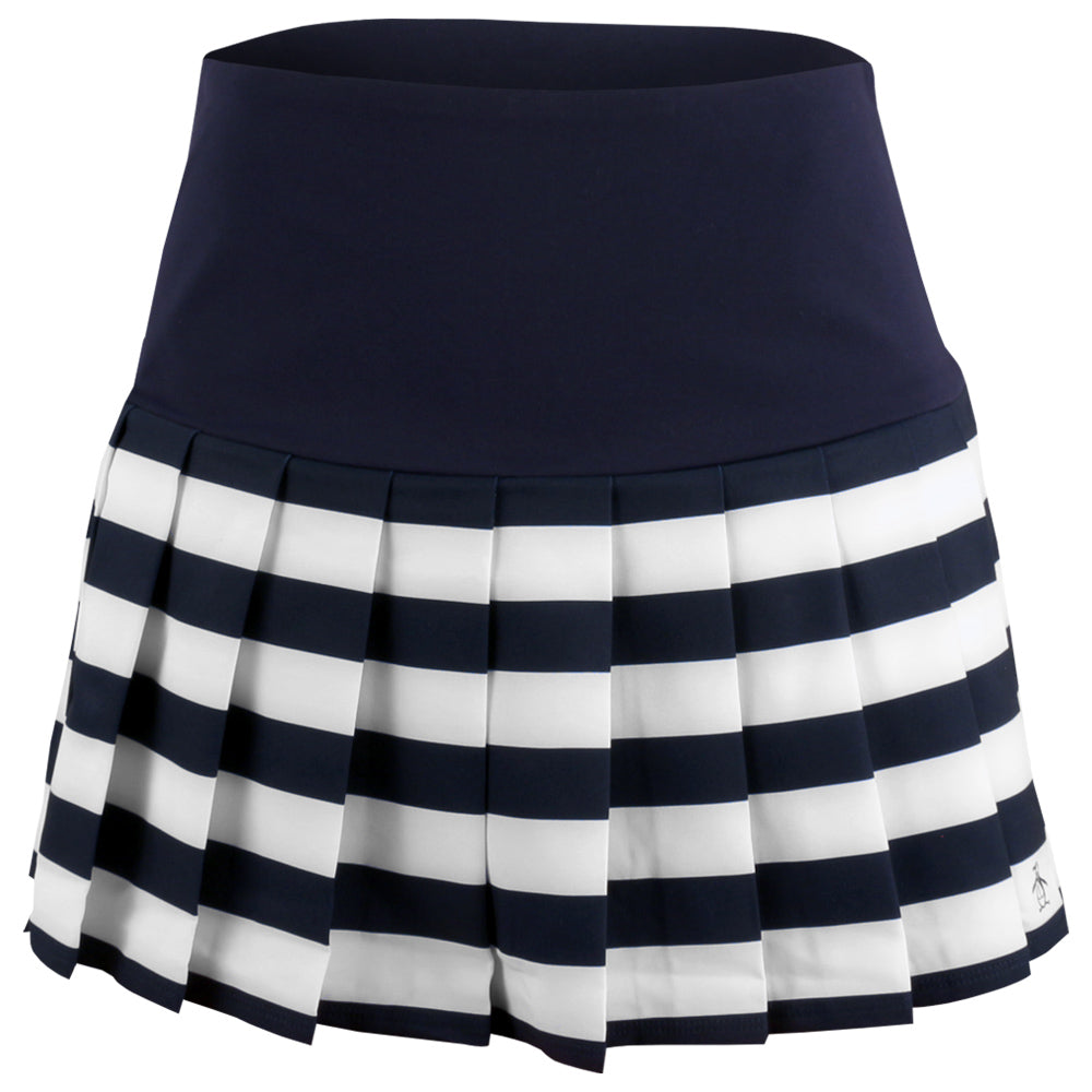 Penguin Women's Striped Pleated Skort - Black Iris