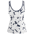 Penguin Women's Riviera Floral Tank - Bright White/Navy