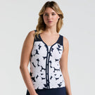 Penguin Women's Riviera Floral Tank - Bright White/Navy