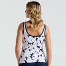 Penguin Women's Riviera Floral Tank - Bright White/Navy