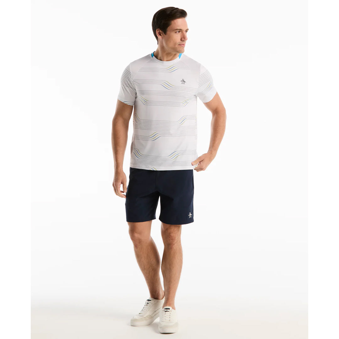 Penguin Men's Linear Block Crew Tee - Bright White