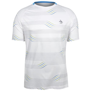 Penguin Men's Linear Block Crew Tee - Bright White