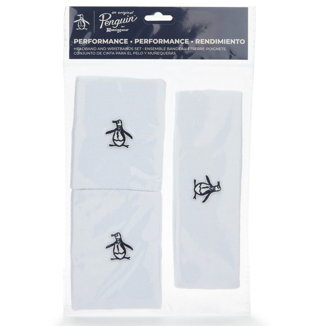 Penguin Wristband and Headband Set - Bright White