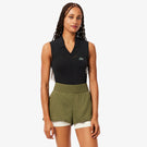 Lacoste Women's Sleeveless Stretch Knit Polo - Noir