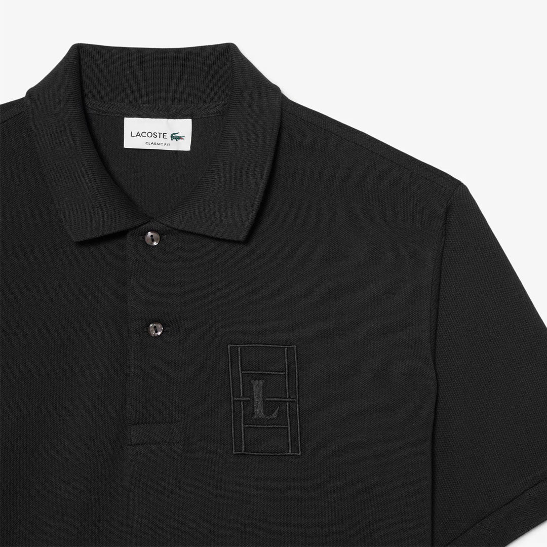 Lacoste Men's Embroidered Petit Pique Polo - Black