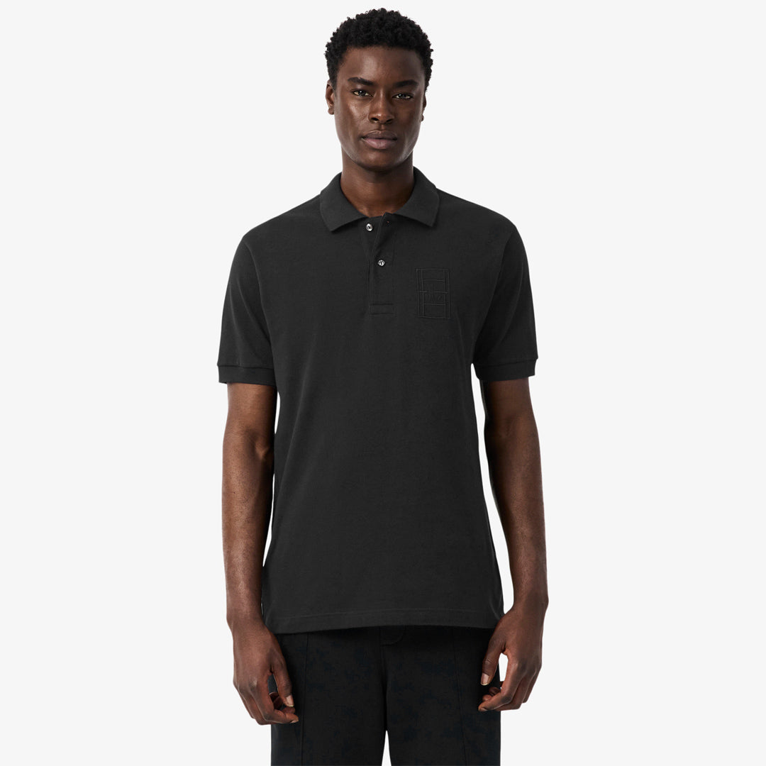 Lacoste Men's Embroidered Petit Pique Polo - Black