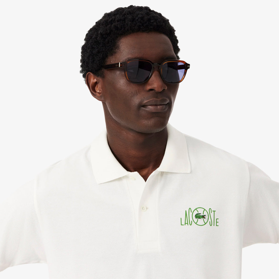 Lacoste Men's Graphic Branding Tennis Polo - White