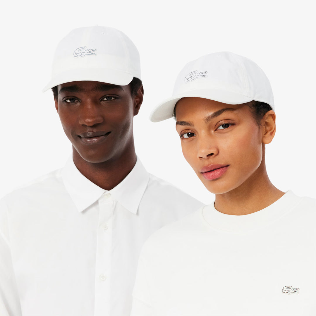Lacoste Cotton Twill Badge Cap - White