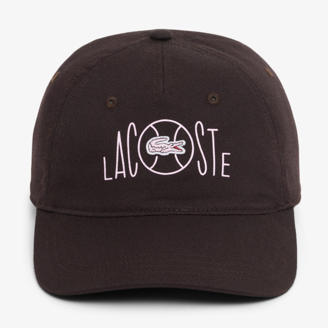 Lacoste Cotton Twill Printed Cap - Brown