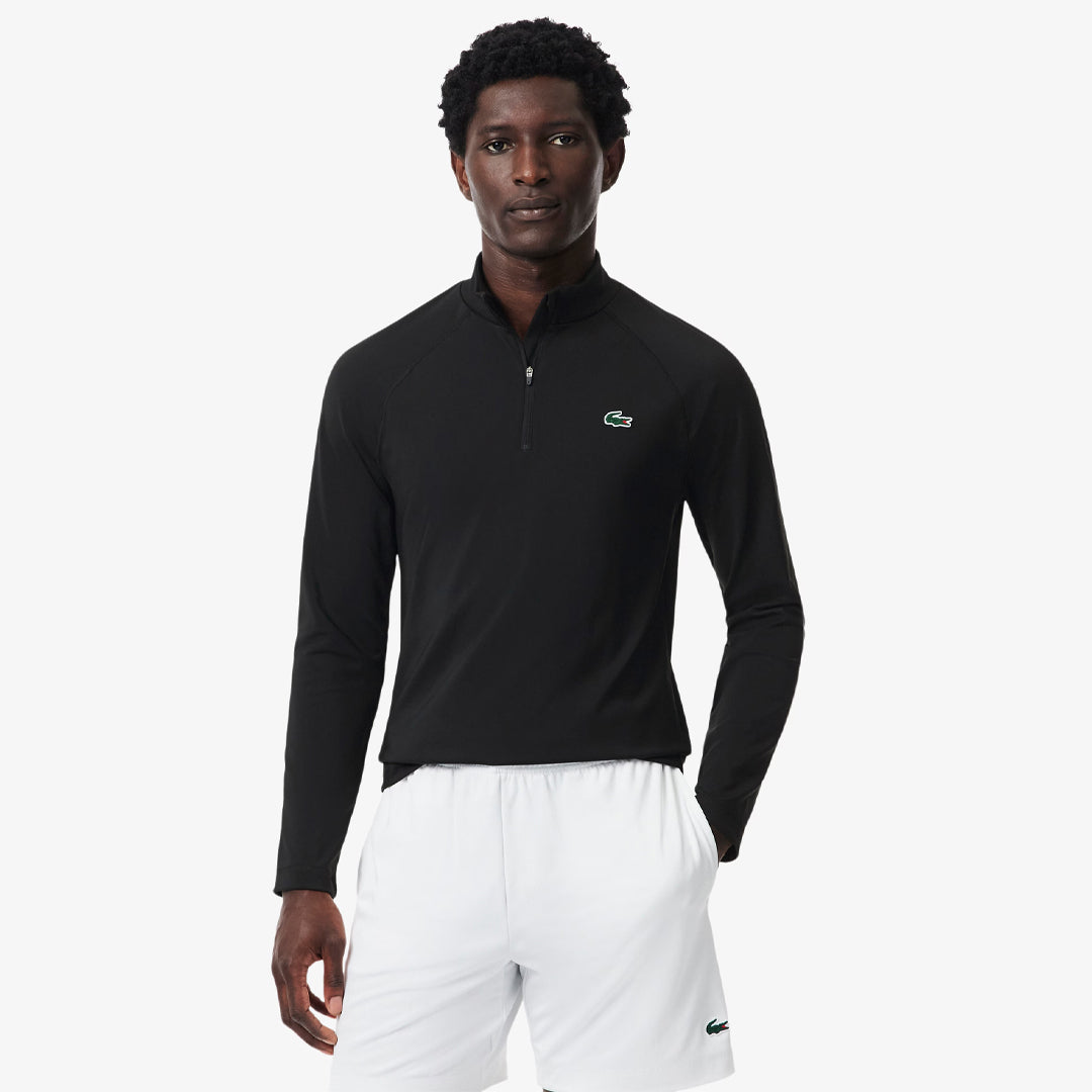 Lacoste Men's Ultra Dry Sport 1/4 Zip Long Sleeve - Black