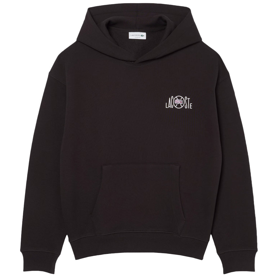Lacoste Men's Multi Print Fleece Hoodie - Brown