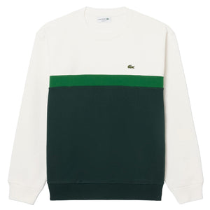 Lacoste Men's Colour Block Fleece Sweatshirt - Flour/Sinople