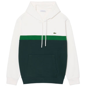 Lacoste Men's Colour Block Fleece Hoodie - Flour/Sinople