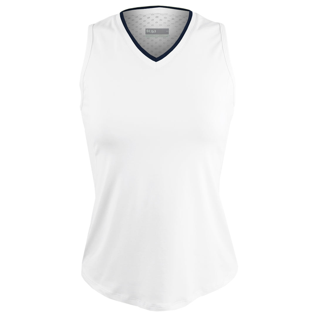 Lija Women's Must Haves Victory Tank - White/Dark Navy