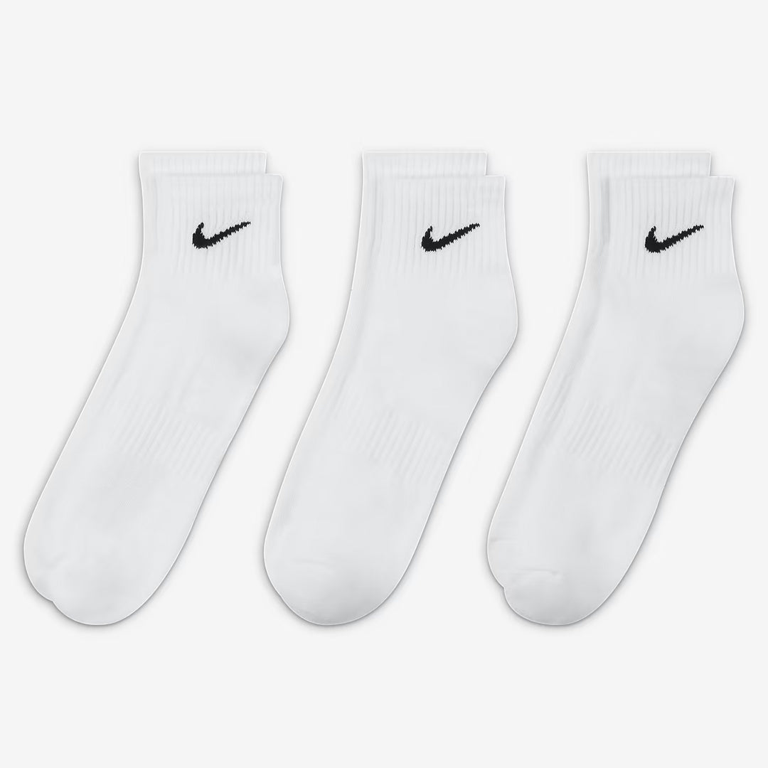 Nike Everyday Cushioned Ankle 3 Pack Socks - White/Black