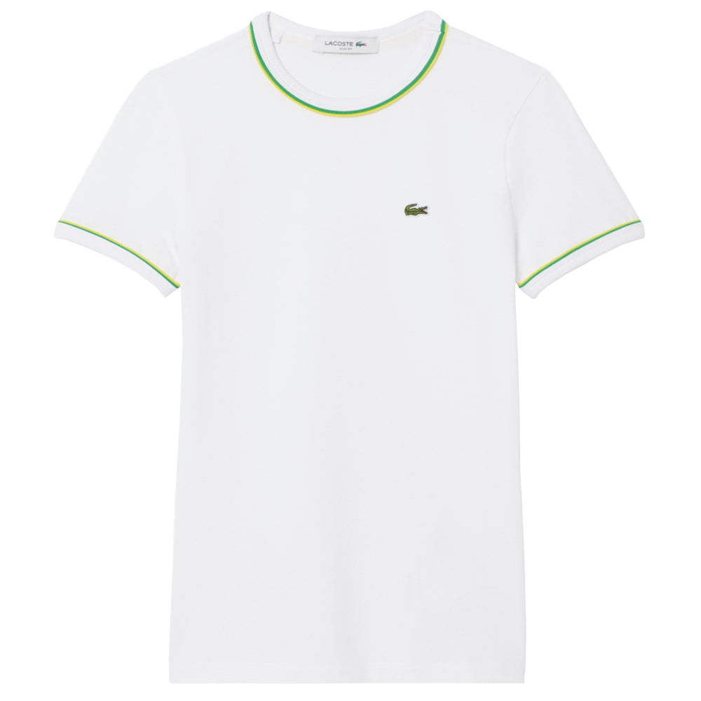 Lacoste Women's Contrast Accent Jersey Tee - White