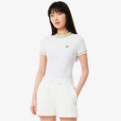 Lacoste Women's Contrast Accent Jersey Tee - White