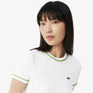 Lacoste Women's Contrast Accent Jersey Tee - White