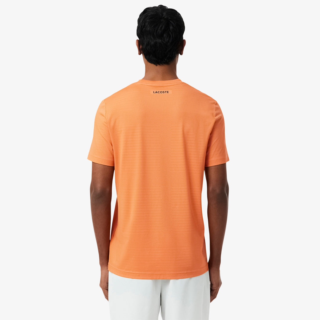 Lacoste Men's Ultra Dry Jacquard Tee - Orange