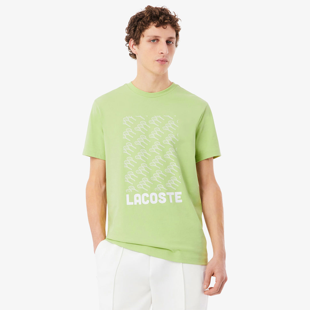Lacoste Men's Ultra Dry Printed Tennis Tee - Green