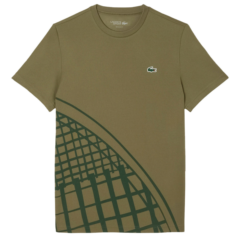 Lacoste Men's Ultra Dry Printed Tee - Khaki Green