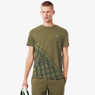 Lacoste Men's Ultra Dry Printed Tee - Khaki Green