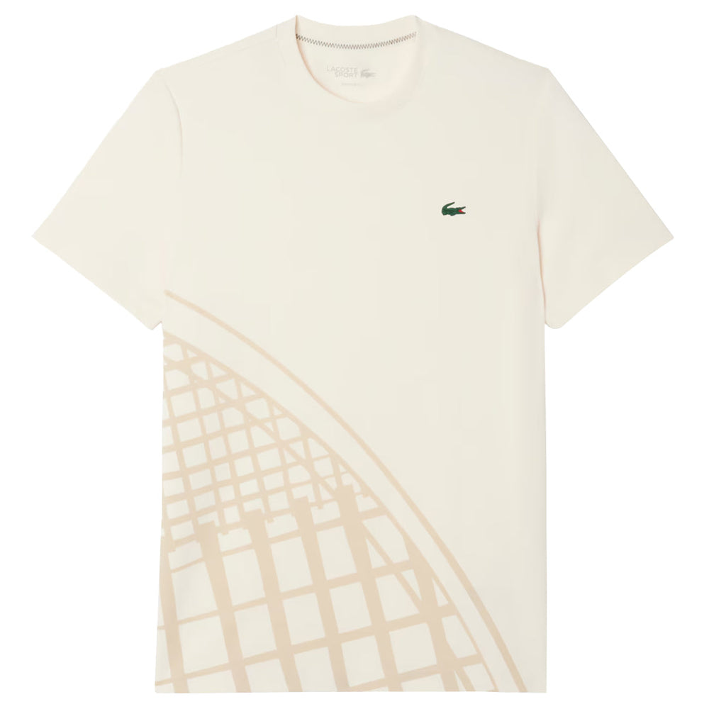 Lacoste Men's Ultra Dry Printed Tee - Cream