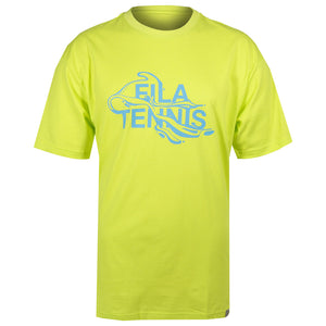 Fila Men's Drip Graphic Tee - Neon Yellow/Blue