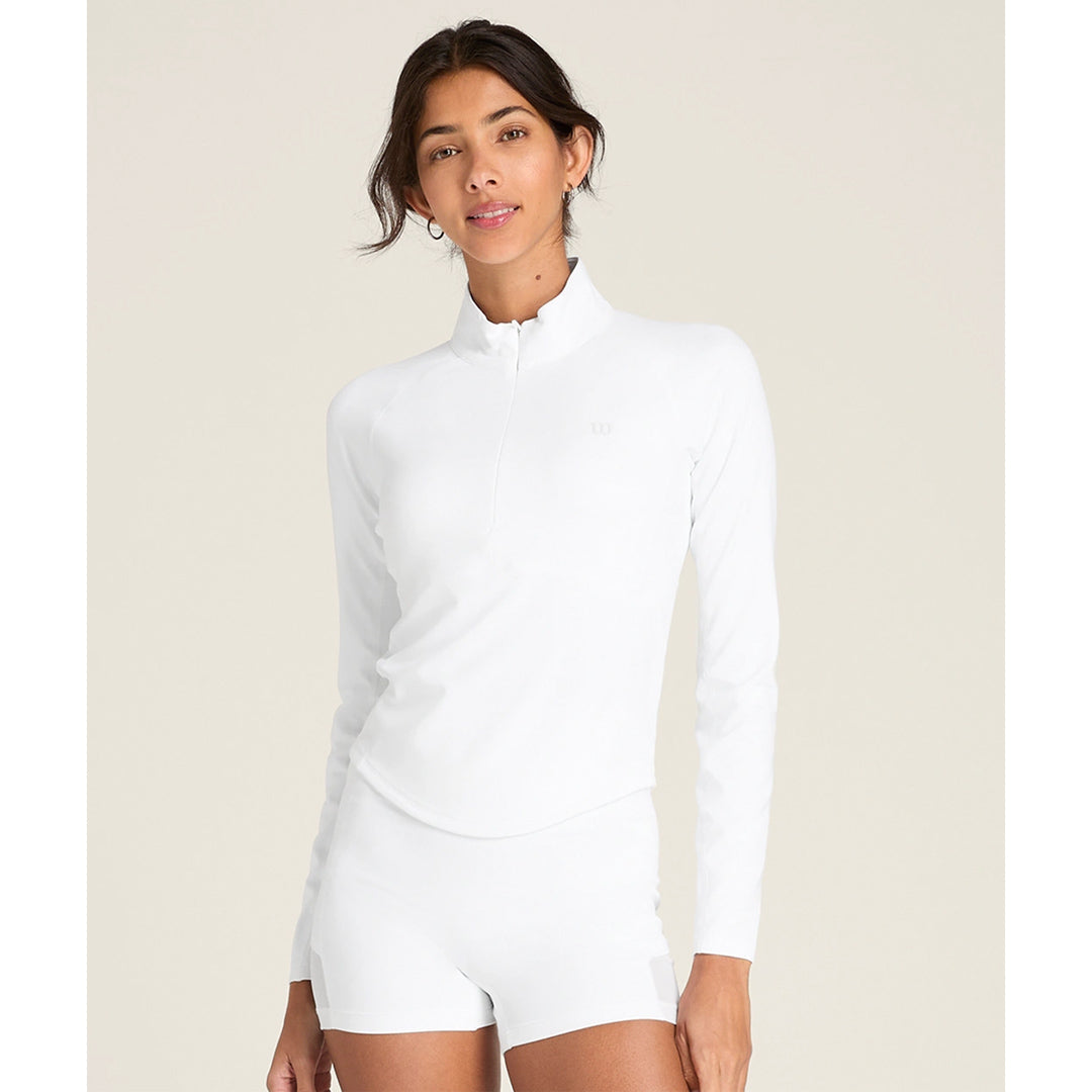 Wilson Women's Baseline 1/2 Zip Long Sleeve - White