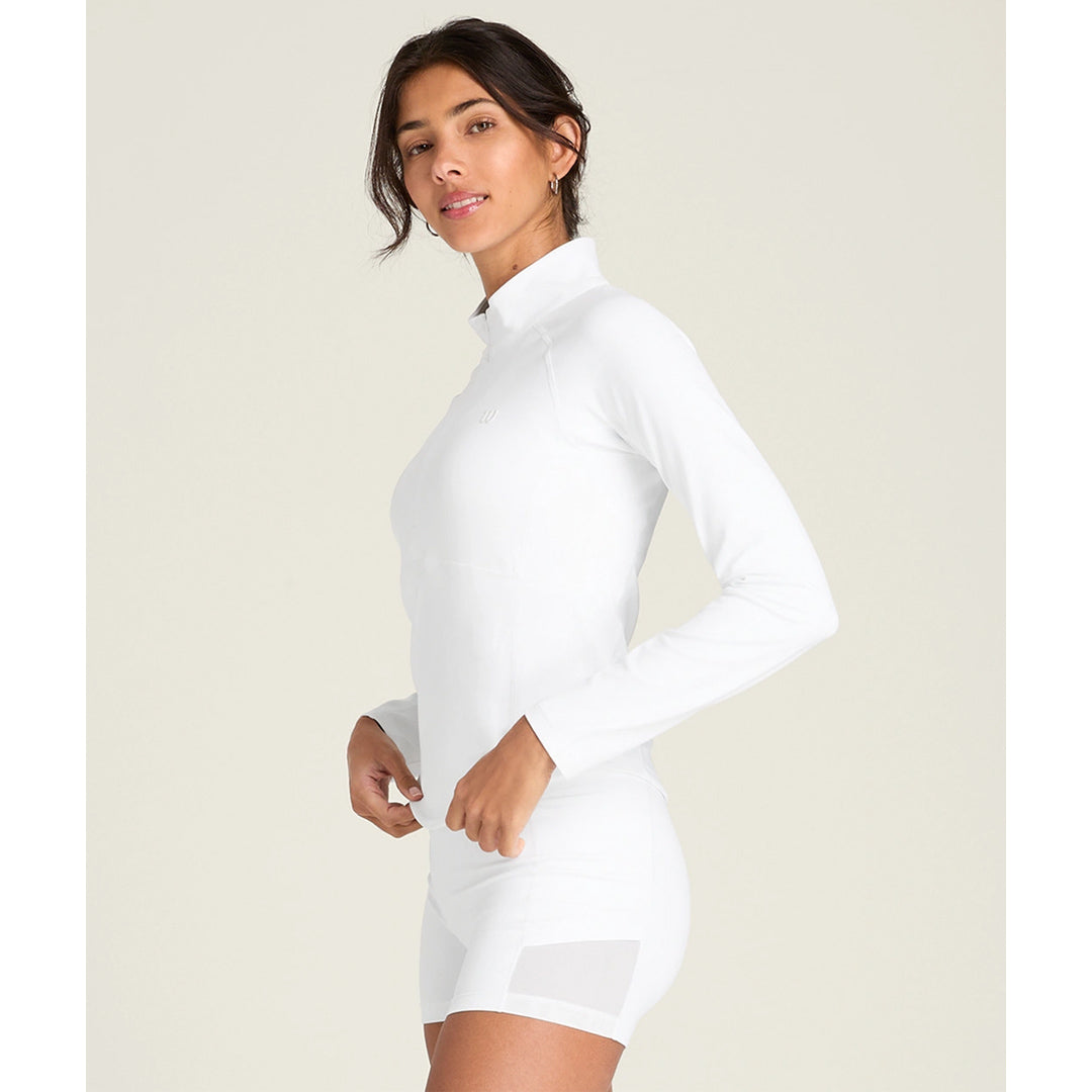 Wilson Women's Baseline 1/2 Zip Long Sleeve - White
