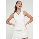 Lija Women's Don't Stop Me Now Victory Tank - White/Dark Olive