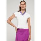 Lija Women's Hot Shot Triumph Top - White/Royal Blue