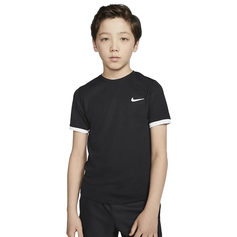Nike Boys Court DryFit Short Sleeve - Black