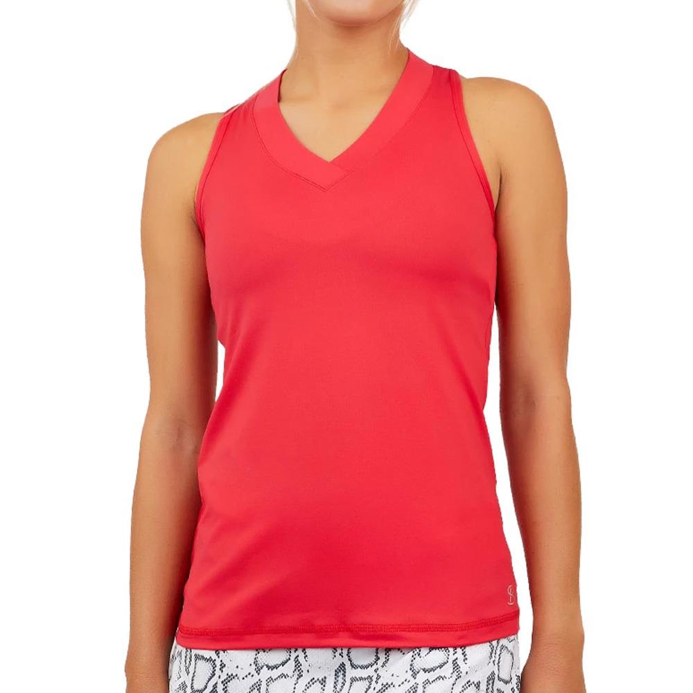 Sofibella Women's UV Colors Athletic Racerback Tank - Berry Red