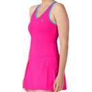 Fila Women's Tie Breaker Pleated Dress - Pink Glow/Blue Radiance