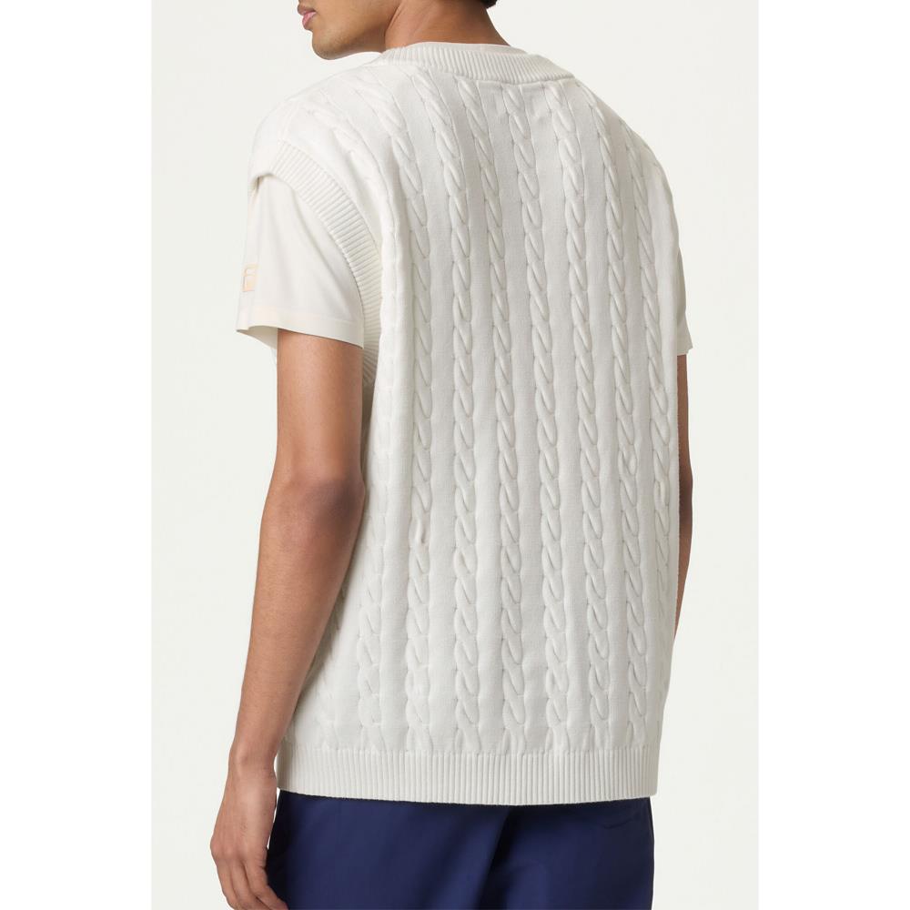 Fila Men's Baseline Cable Knit Vest - White