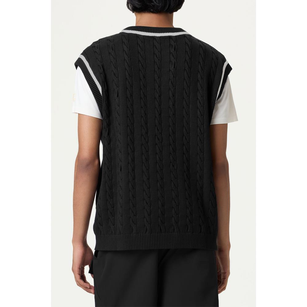 Fila Men's Baseline Cable Knit Vest - Black