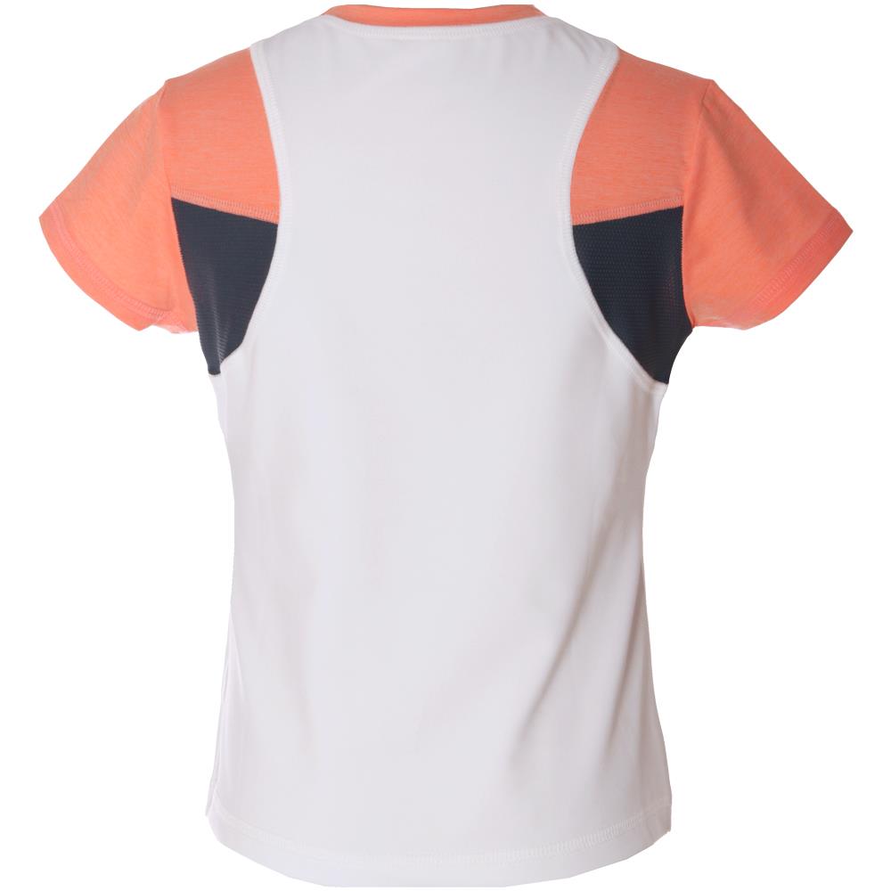 Sofibella Girls Singapore Crystal Short Sleeve Top - White/Peachy