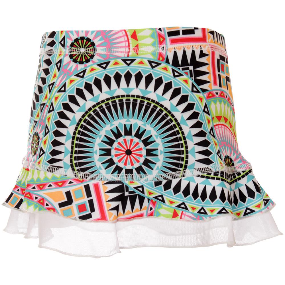 Sofibella Girls UV Colors Ruffle Skort - Medallion Print