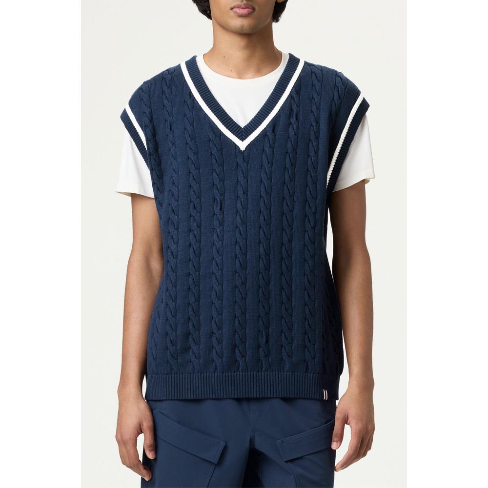 Fila Men's Baseline Cable Knit Vest - Fila Navy